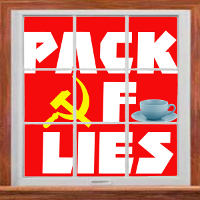 Logo for Hugh Whitemore's 'Pack of Lies' (Design by Jeff Kemeter)